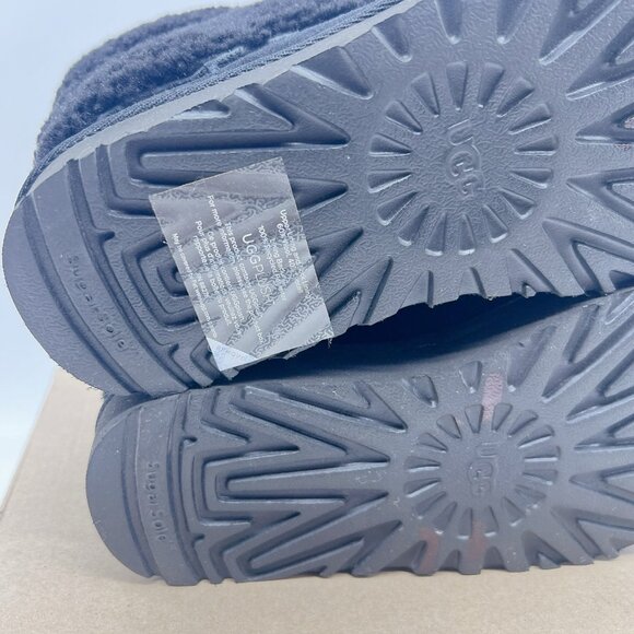 UGG Classic Mini Braid Sheepskin Ankle Boots Fur Black 1148930 Womens US 6 EU 37 - Picture 11 of 12